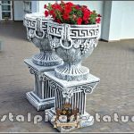 Set socluri cu vaze, gri patinat, model S64-V8.