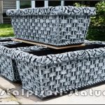 Set 4 jardiniere ornament flori, gri patinat, model J14.