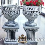 Set socluri cu vaze, gri patinat, model S64-V8.