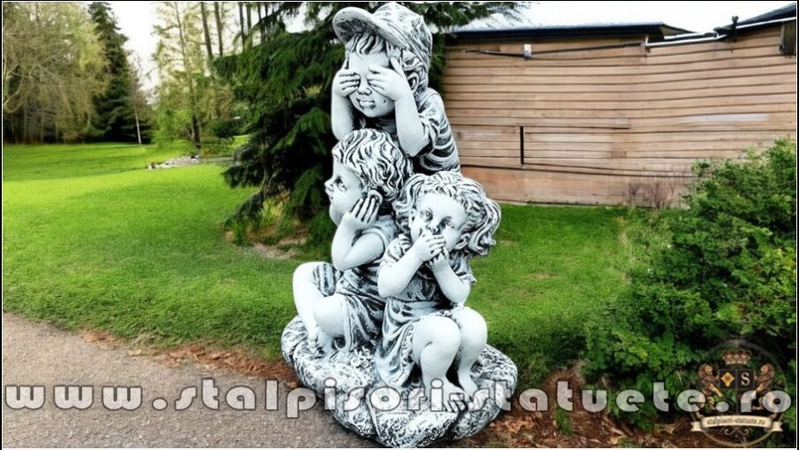 Statuetă legea tăcerii, gri patinat, model S86. (2)