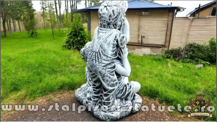 Statuetă legea tăcerii, gri patinat, model S86. (4)