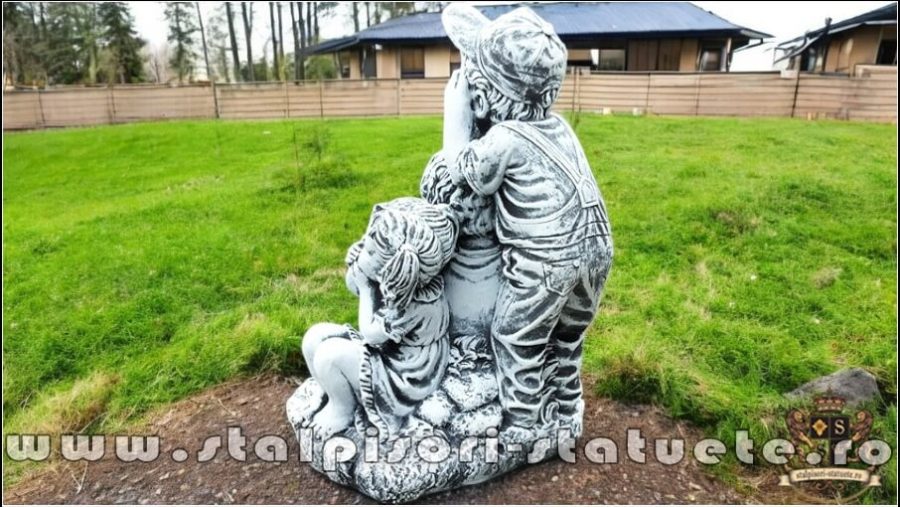 Statuetă legea tăcerii, gri patinat, model S86. (5)