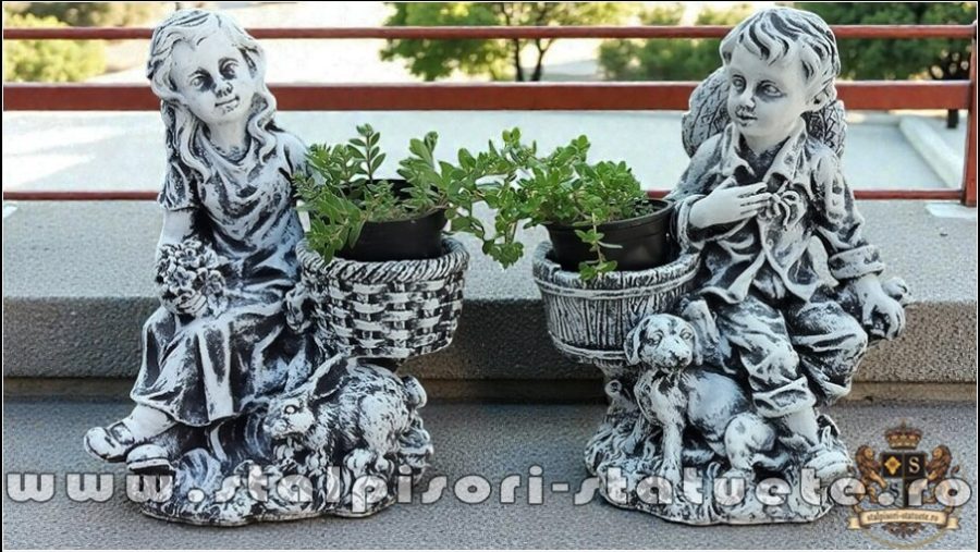 Set copii cu coșulețe, gri patinat, model S89. (1)