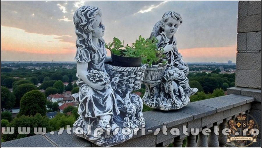 Set copii cu coșulețe, gri patinat, model S89. (2)