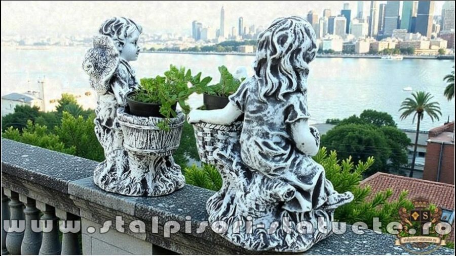 Set copii cu coșulețe, gri patinat, model S89. (4)