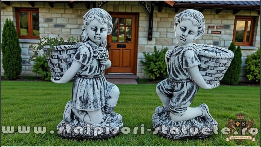 Set copii cu coșulețe, gri patinat, model S91. (1)