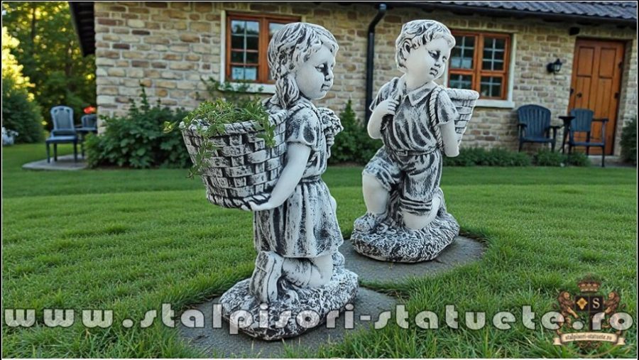 Set copii cu coșulețe, gri patinat, model S91. (3)