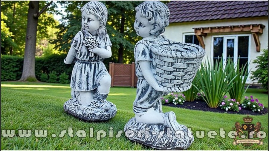 Set copii cu coșulețe, gri patinat, model S91. (4)