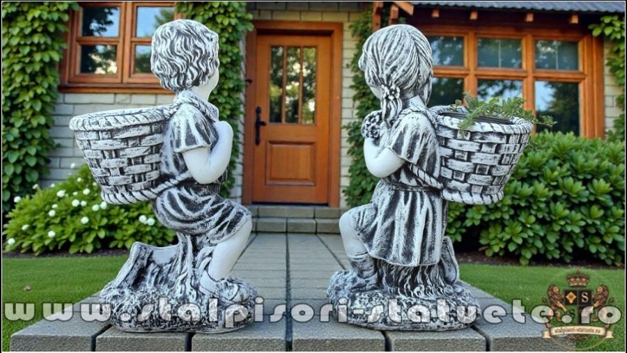 Set copii cu coșulețe, gri patinat, model S91. (5)