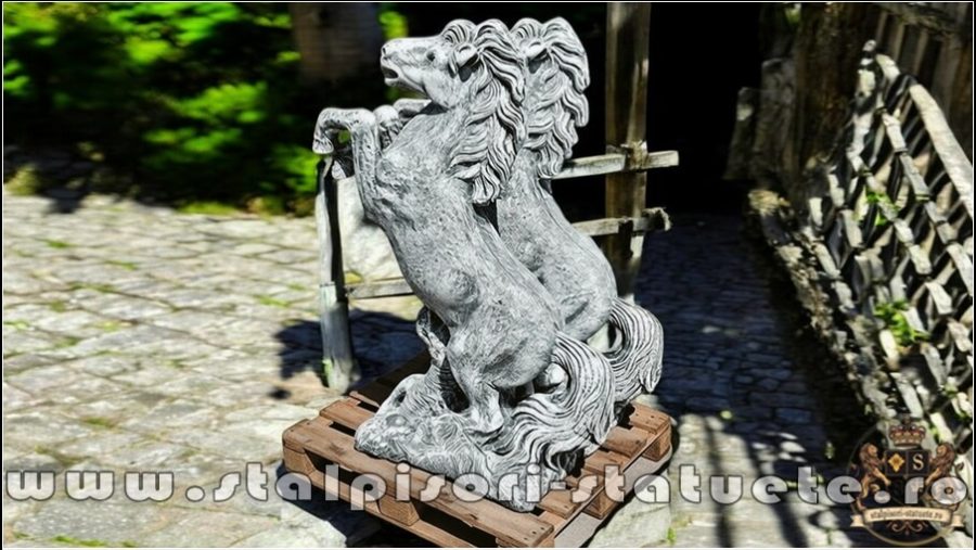 Set doi cai mari, gri patinat, model S37. (5)