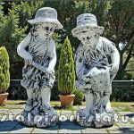 Set două statuete grădinari, gri patinat, model S92.