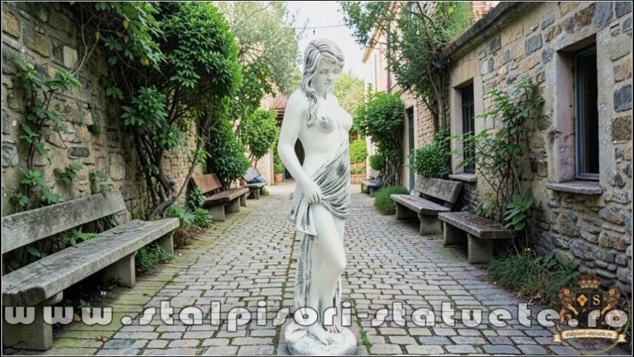 Statuetă domnița erotică, gri patinat, model S30. (1)