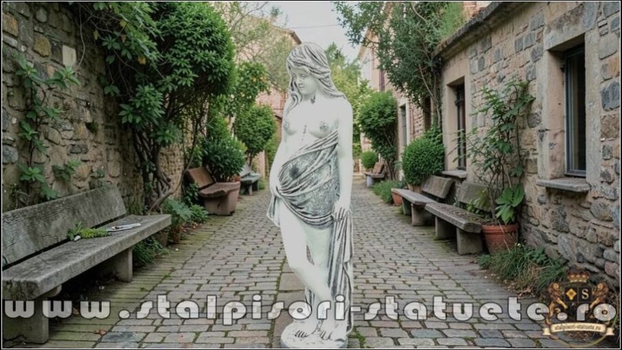 Statuetă domnița erotică, gri patinat, model S30. (2)