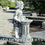 Statuetă copil la cișmea, gri patinat, model S93.