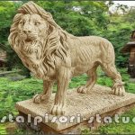 Statuetă leu mare în picioare, galben antichizat, model S33.