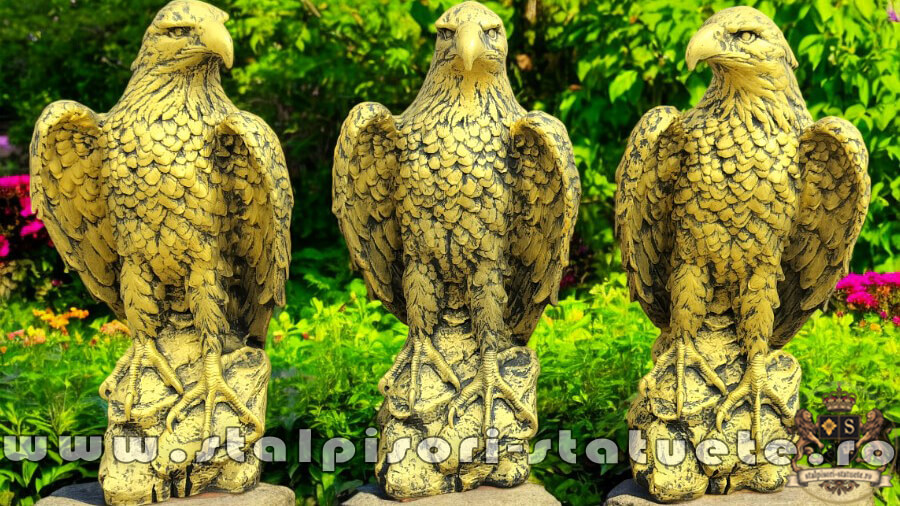 Set 3 vulturi, acvile, șoimi, uliu, auriu antichizat, model S82. (2)