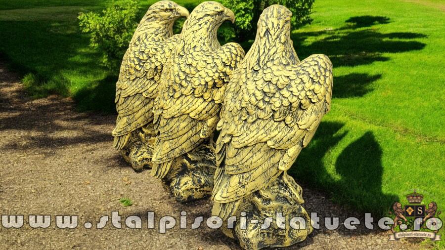 Set 3 vulturi, acvile, șoimi, uliu, auriu antichizat, model S82. (4)