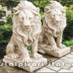 Statuetă leu în șezut, galben patinat, model S46.