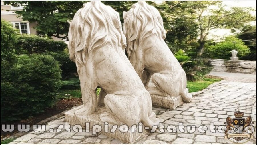 Statuetă leu în șezut, galben patinat, model S46. (5)