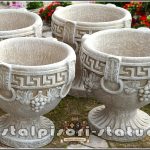 Vază ornament versace, galben patinat, model V8.