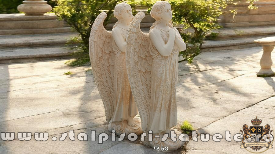 Statuetă îngeraș mare, galben patinat, model S20. (3)