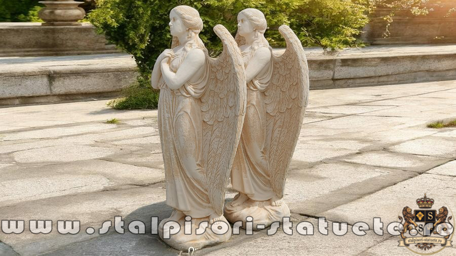 Statuetă îngeraș mare, galben patinat, model S20. (4)