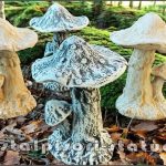 Ciupercă decorativă, gri și galben patinat, model S17.