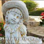 Statuetă fata cu coș, galben antichizat, model S3.