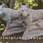 Statuetă animal lup, galben antichizat, model S78.