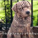 Statuetă câine rottweiler, arămiu patinat, model S12.