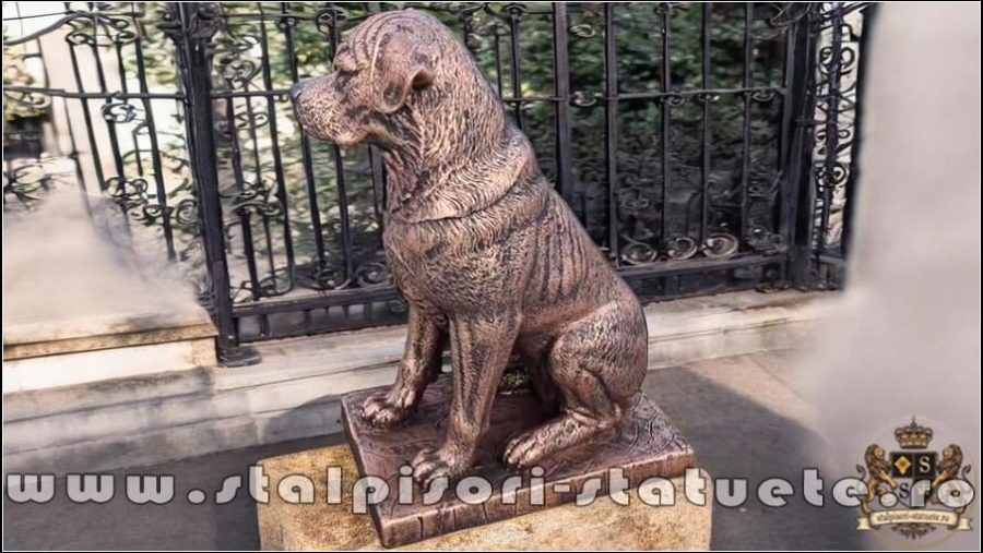 Statuetă câine rottweiler, arămiu patinat, model S12. (4)