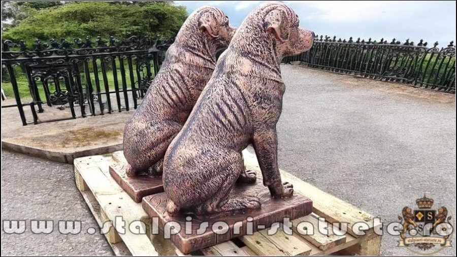 Statuetă câine rottweiler, arămiu patinat, model S12. (5)