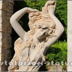 Statuetă Venus cu părul lung, galben patinat, model S71.