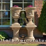 Set două vaze cu soclu, galben patinat, model V1-S6 (4).