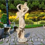 Statuetă Venus cu părul lung, galben patinat, model S71.