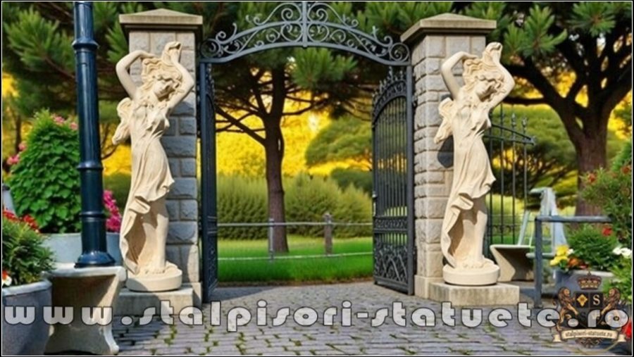 Statuetă Venus cu părul lung, galben patinat, model S71. (5)