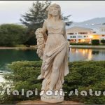 Statuetă domnița cu flori, galben antichizat, model S50.