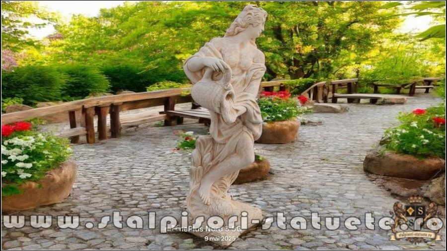 Statuetă domnița cu ulcea, galben patinat, model S16. (3)