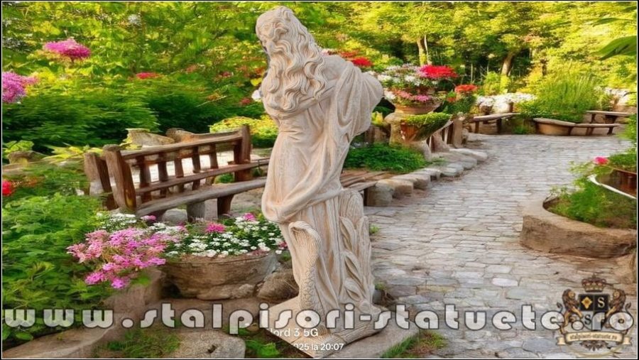 Statuetă domnița cu ulcea, galben patinat, model S16. (5)