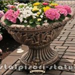 Vază mare, ornament stejar, arămiu antichizat, model V5.