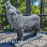Statuetă lup mare, gri antichizat, model S95.