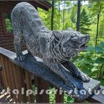 Statuetă lupoaică mare, gri antichizat, model S96.