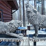 Set pereche lupi mari, gri antichizat, model S95-S96.