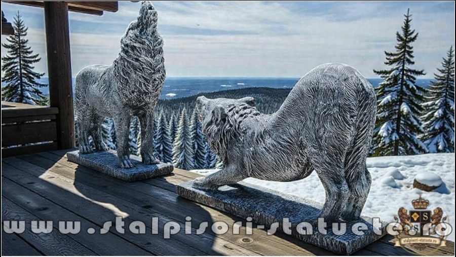 Set pereche lupi mari, gri antichizat, model S95-S96. (3)