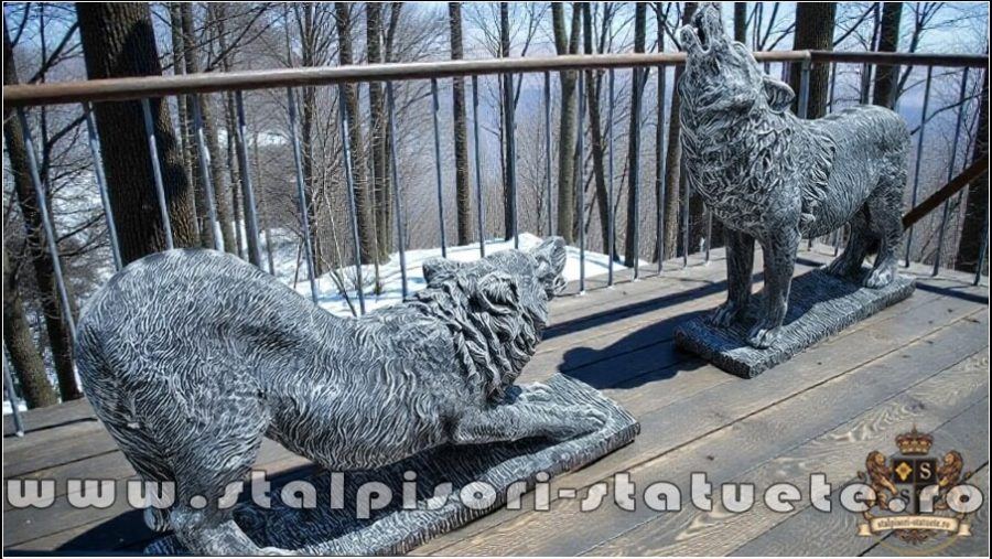 Set pereche lupi mari, gri antichizat, model S95-S96. (4)