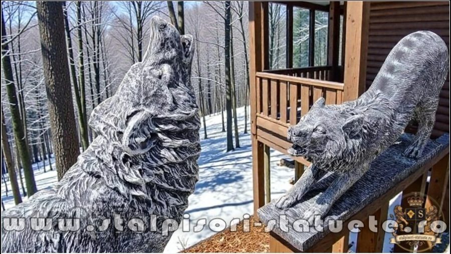 Set pereche lupi mari, gri antichizat, model S95-S96. (5)