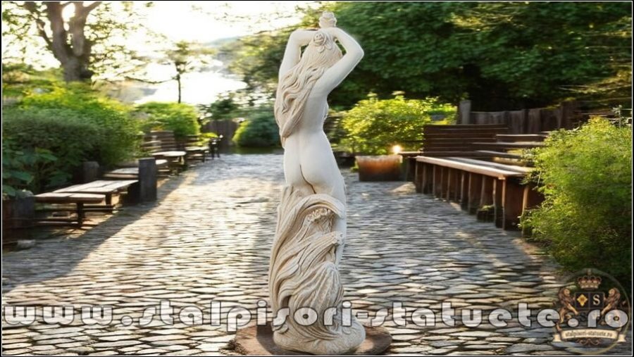 Statuetă fata erotică, galben patinat, model S26. (3)