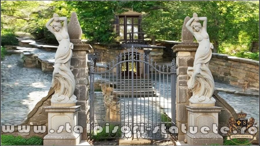 Statuetă fata erotică, galben patinat, model S26. (5)