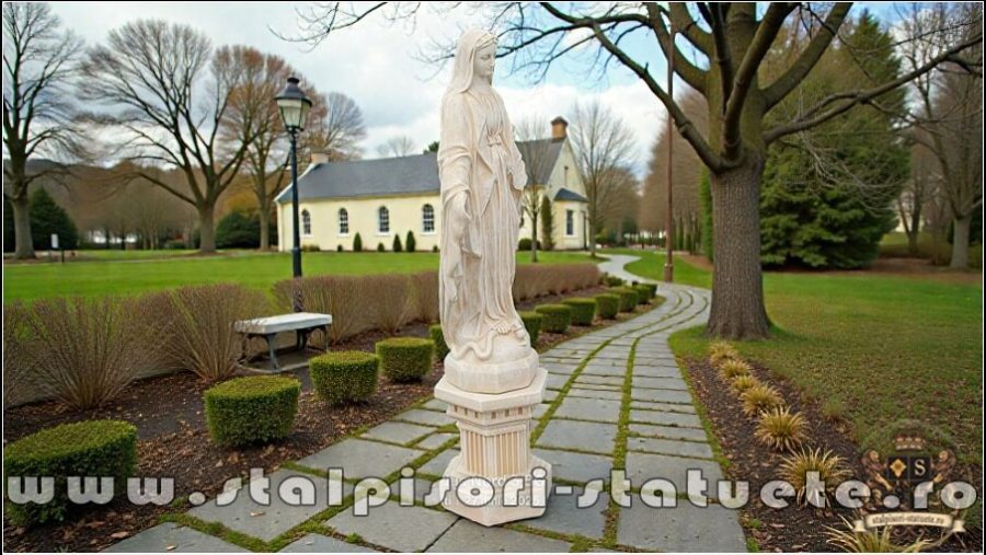 Statuetă fecioara Maria, galben antichizat, model S94. (2)