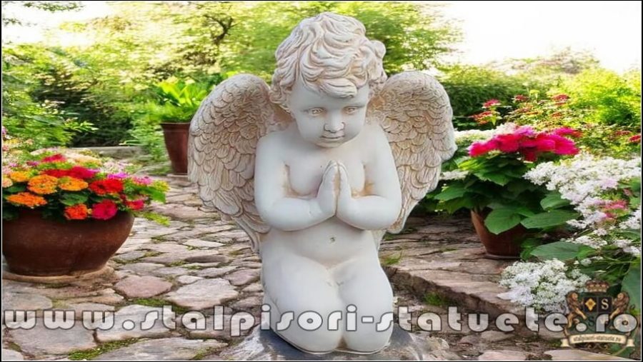 Statuetă îngeraș, galben antichizat, model S4. (1)